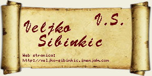 Veljko Sibinkić vizit kartica